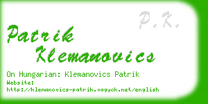 patrik klemanovics business card